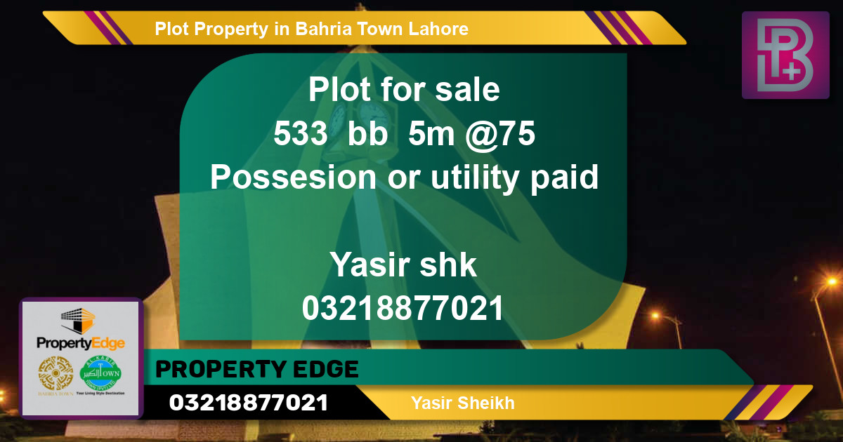 Residential Plot for Sale in Bahria Town, Lahore - (BP-60731)