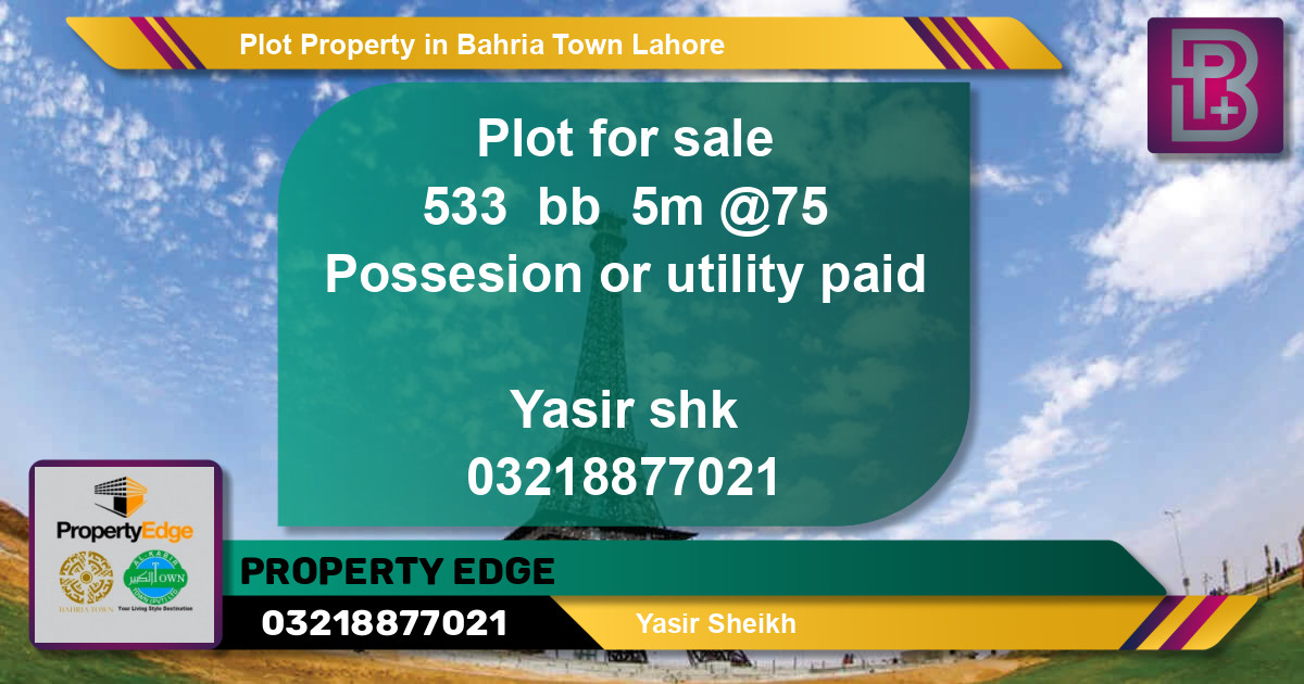 Residential Plot for Sale in Bahria Town, Lahore - (BP-60732)