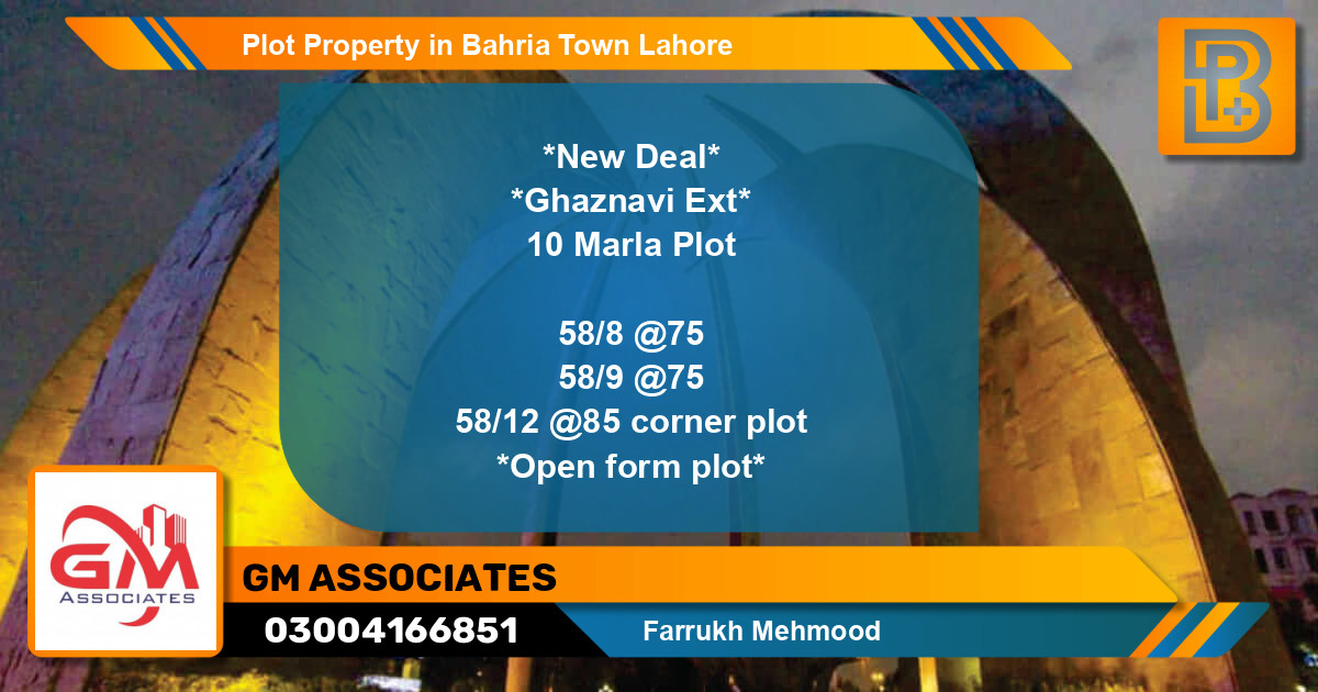 Residential Plot for Sale in Bahria Town, Lahore - (BP-60752)