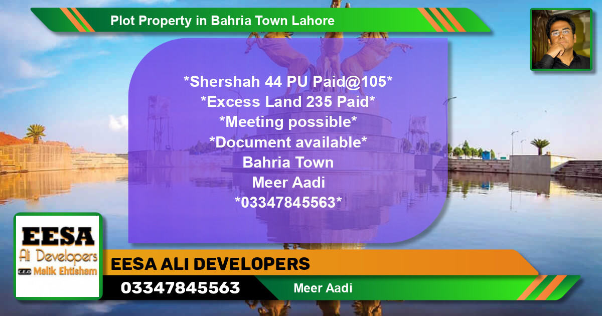 Residential Plot for Sale in Bahria Town, Lahore - (BP-60781)