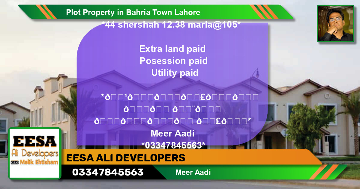 Residential Plot for Sale in Bahria Town, Lahore - (BP-60789)