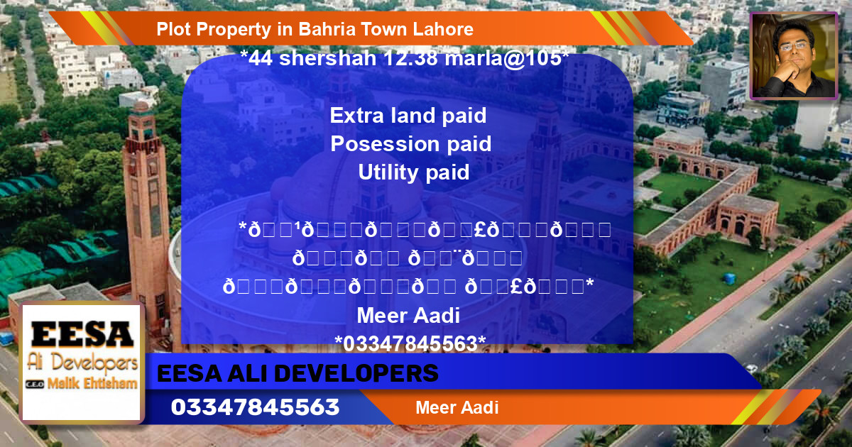 Residential Plot for Sale in Bahria Town, Lahore - (BP-60790)