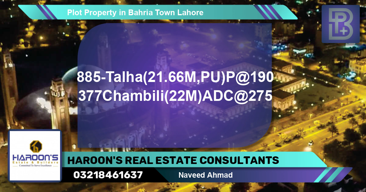 Residential Plot for Sale in Bahria Town, Lahore - (BP-60798)