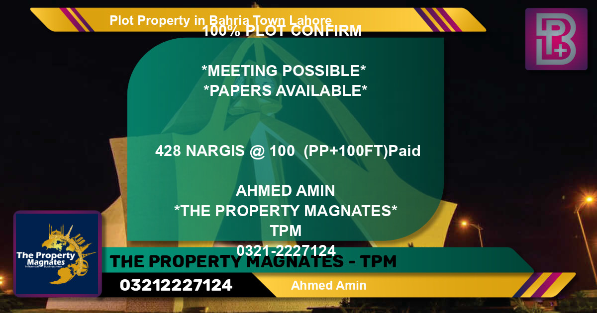 Residential Plot for Sale in Bahria Town, Lahore - (BP-60815)