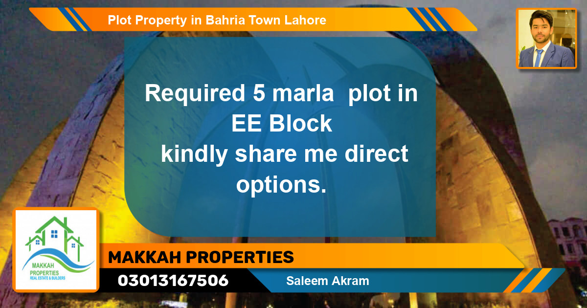 Residential Plot for Sale in Bahria Town, Lahore - (BP-60824)