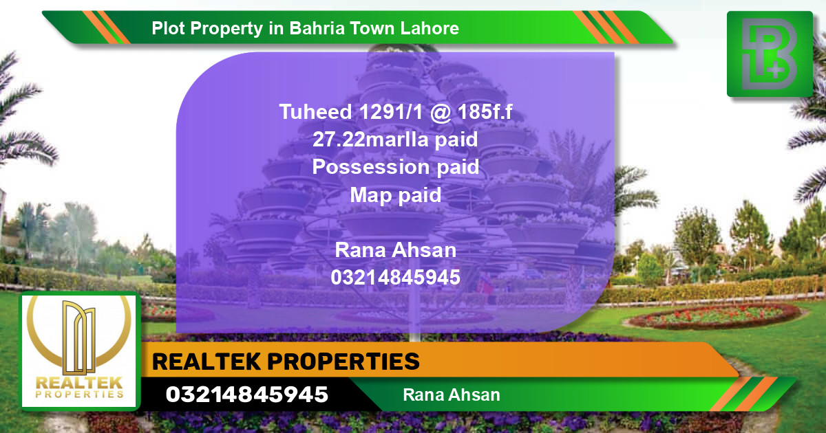 Residential Plot for Sale in Bahria Town, Lahore - (BP-60828)