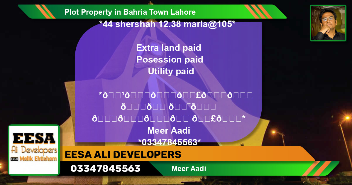 Residential Plot for Sale in Bahria Town, Lahore - (BP-60836)