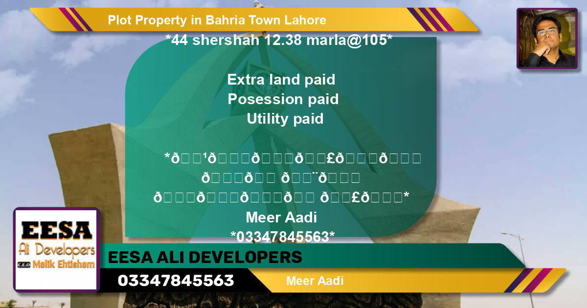 Residential Plot for Sale in Bahria Town, Lahore - (BP-60839)