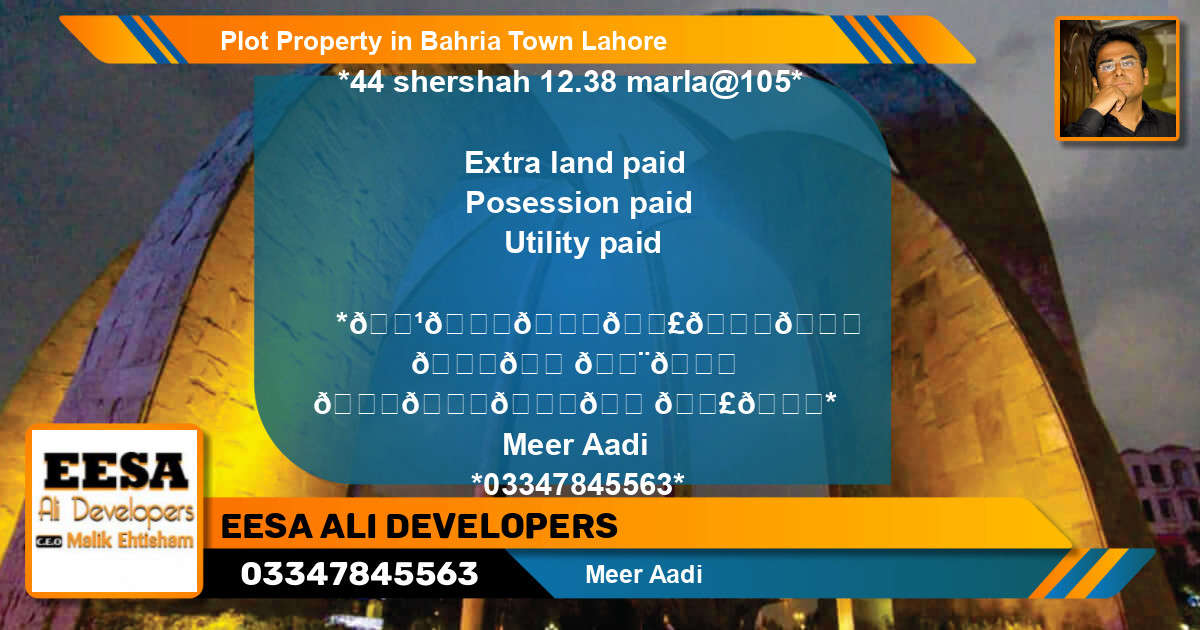 Residential Plot for Sale in Bahria Town, Lahore - (BP-60841)