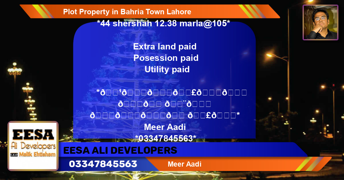 Residential Plot for Sale in Bahria Town, Lahore - (BP-60844)