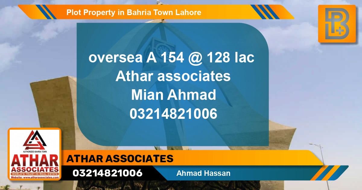 Residential Plot for Sale in Bahria Town, Lahore - (BP-60884)