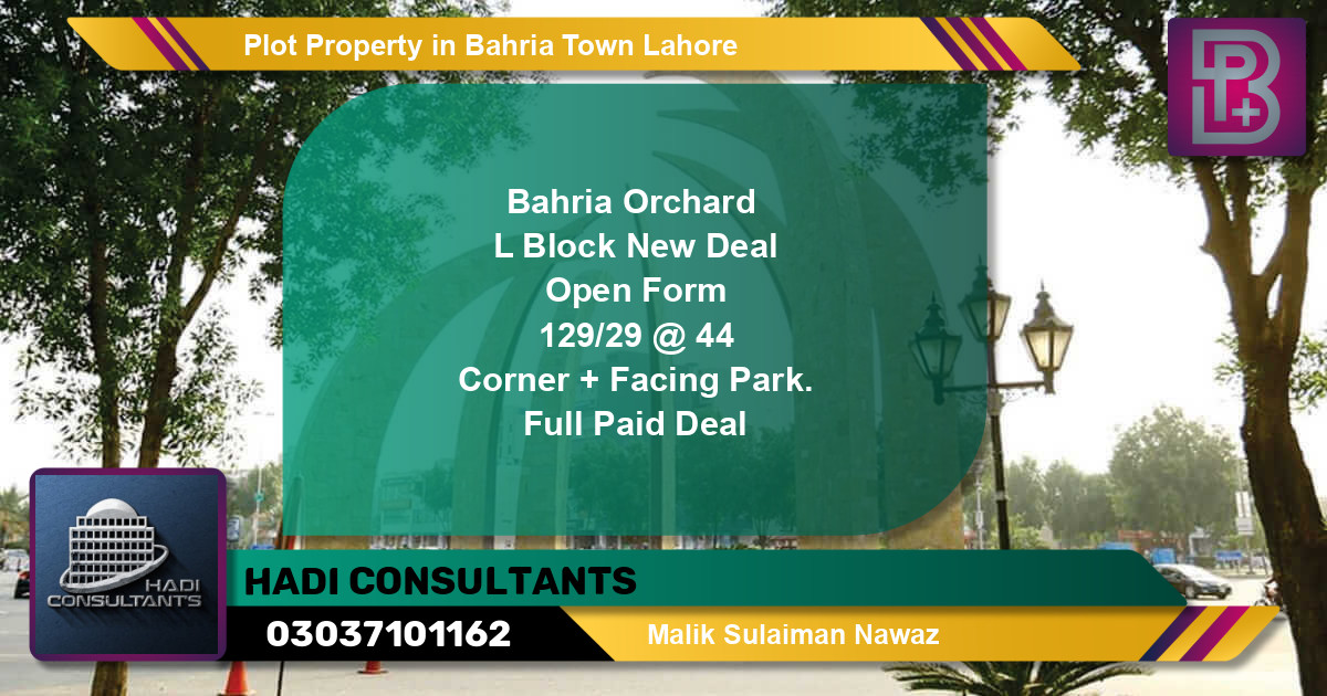Residential Plot for Sale in Bahria Town, Lahore - (BP-60886)