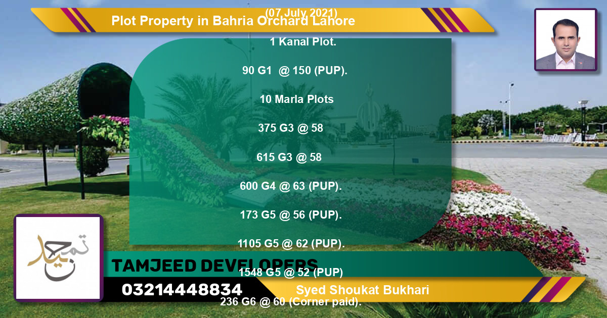 Residential Plot for Sale in Bahria Orchard, Lahore - (BP-60893)