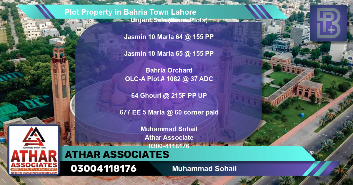 Residential Plot for Sale in Bahria Town, Lahore - (BP-60905)