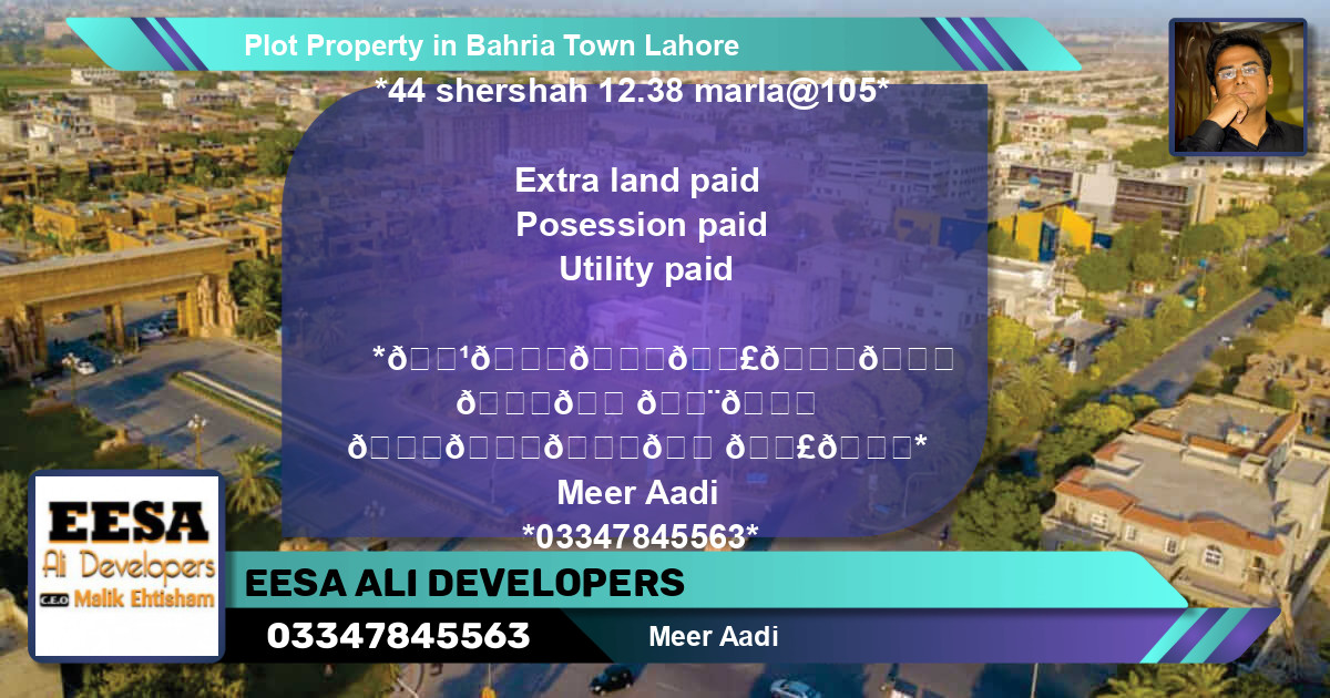 Residential Plot for Sale in Bahria Town, Lahore - (BP-60923)