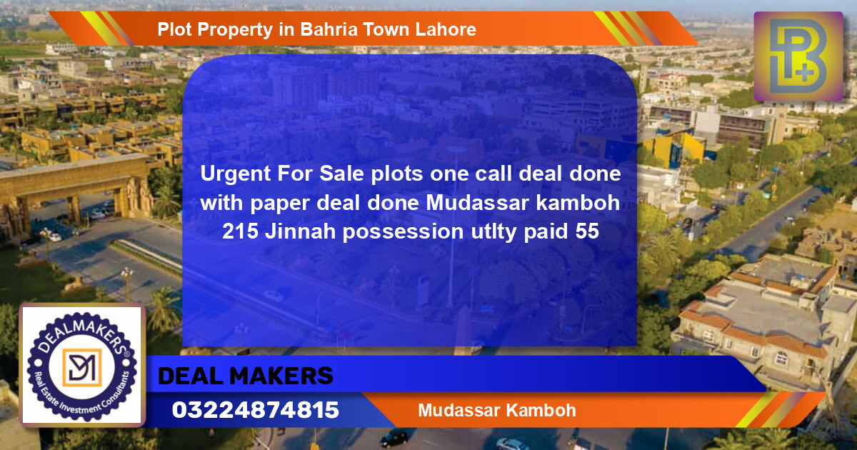 Residential Plot for Sale in Bahria Town, Lahore - (BP-60937)