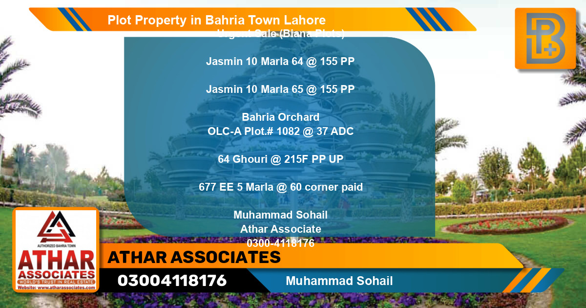 Residential Plot for Sale in Bahria Town, Lahore - (BP-60944)