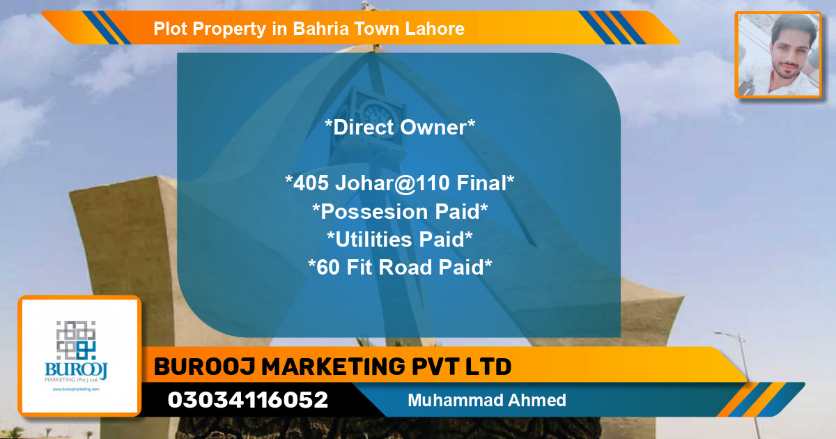 Residential Plot for Sale in Bahria Town, Lahore - (BP-60953)