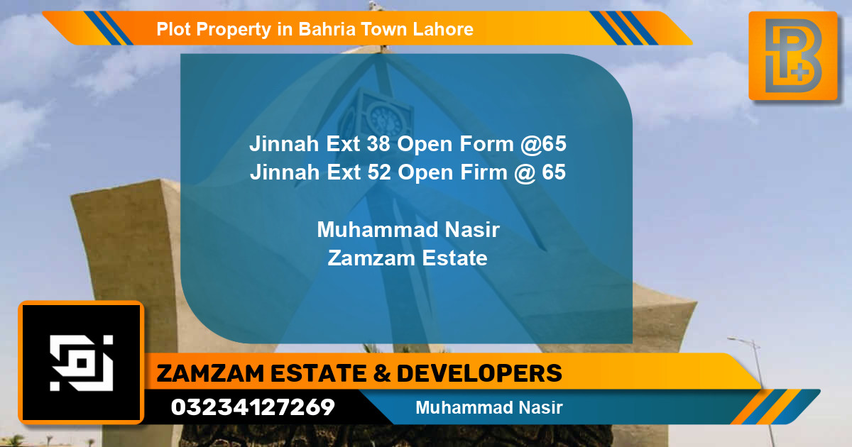 Residential Plot for Sale in Bahria Town, Lahore - (BP-60961)