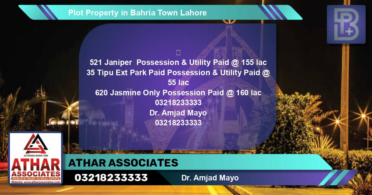 Residential Plot for Sale in Bahria Town, Lahore - (BP-60973)