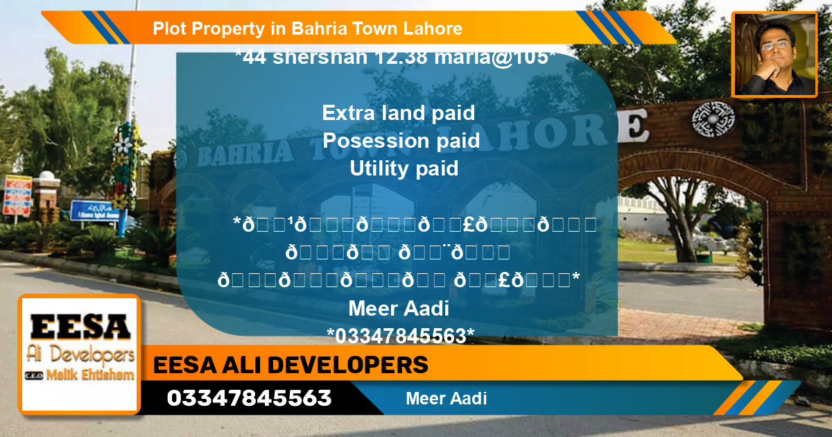 Residential Plot for Sale in Bahria Town, Lahore - (BP-60993)