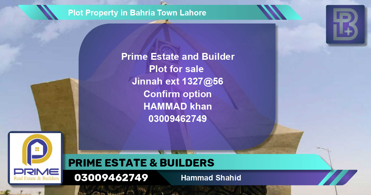 Residential Plot for Sale in Bahria Town, Lahore - (BP-61010)