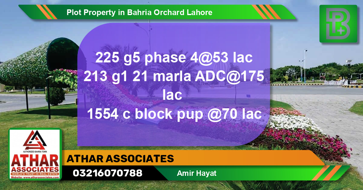 Residential Plot for Sale in Bahria Orchard, Lahore - (BP-61052)