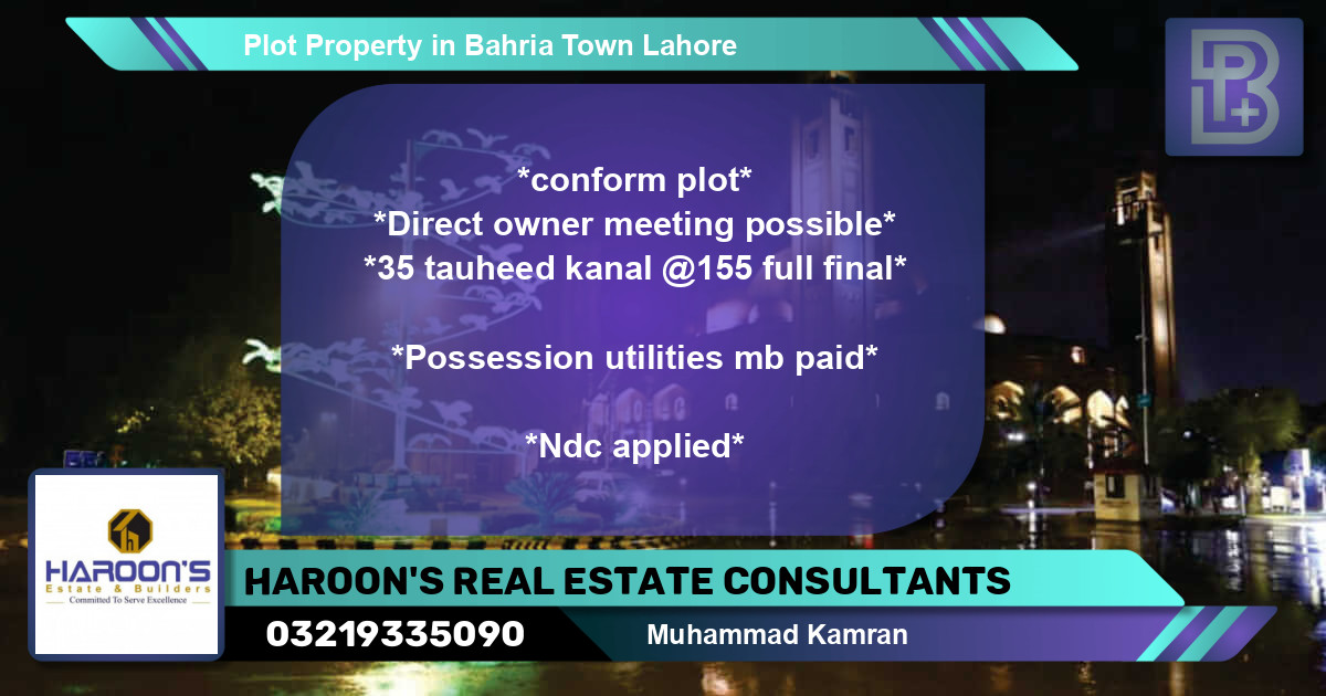 Residential Plot for Sale in Bahria Town, Lahore - (BP-61071)