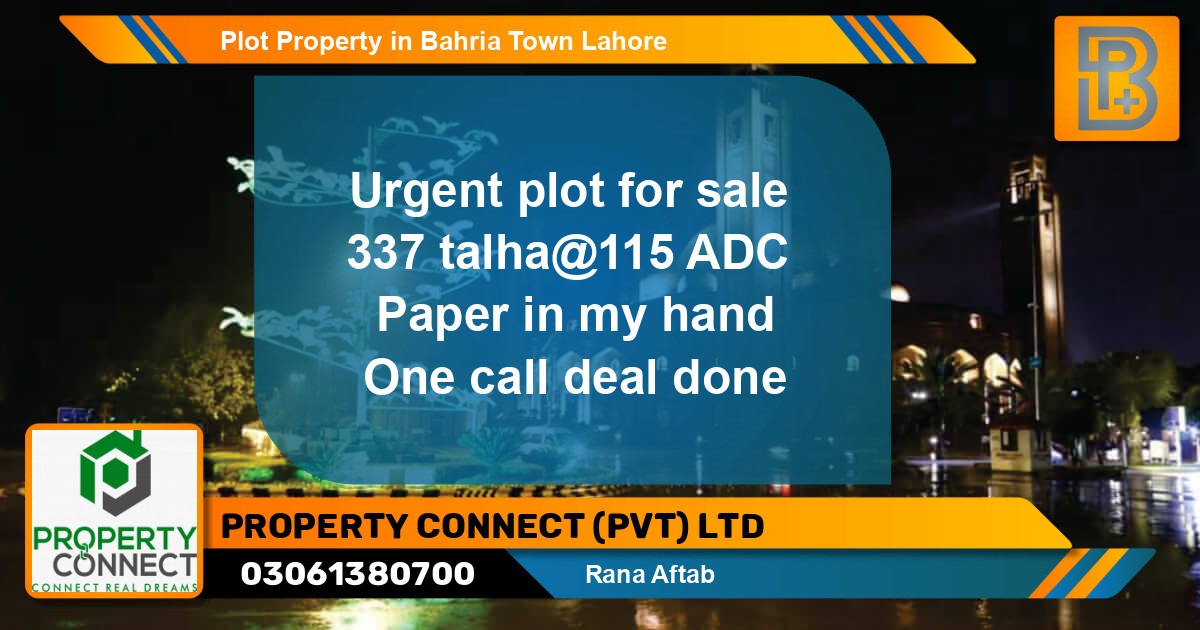 Residential Plot for Sale in Bahria Town, Lahore - (BP-61103)