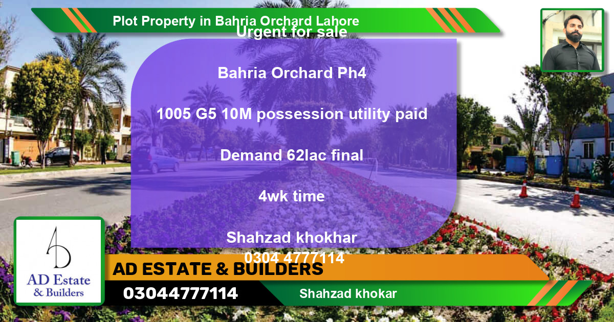 Residential Plot for Sale in Bahria Orchard, Lahore - (BP-61119)