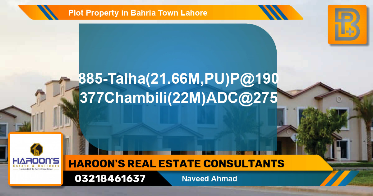 Residential Plot for Sale in Bahria Town, Lahore - (BP-61129)