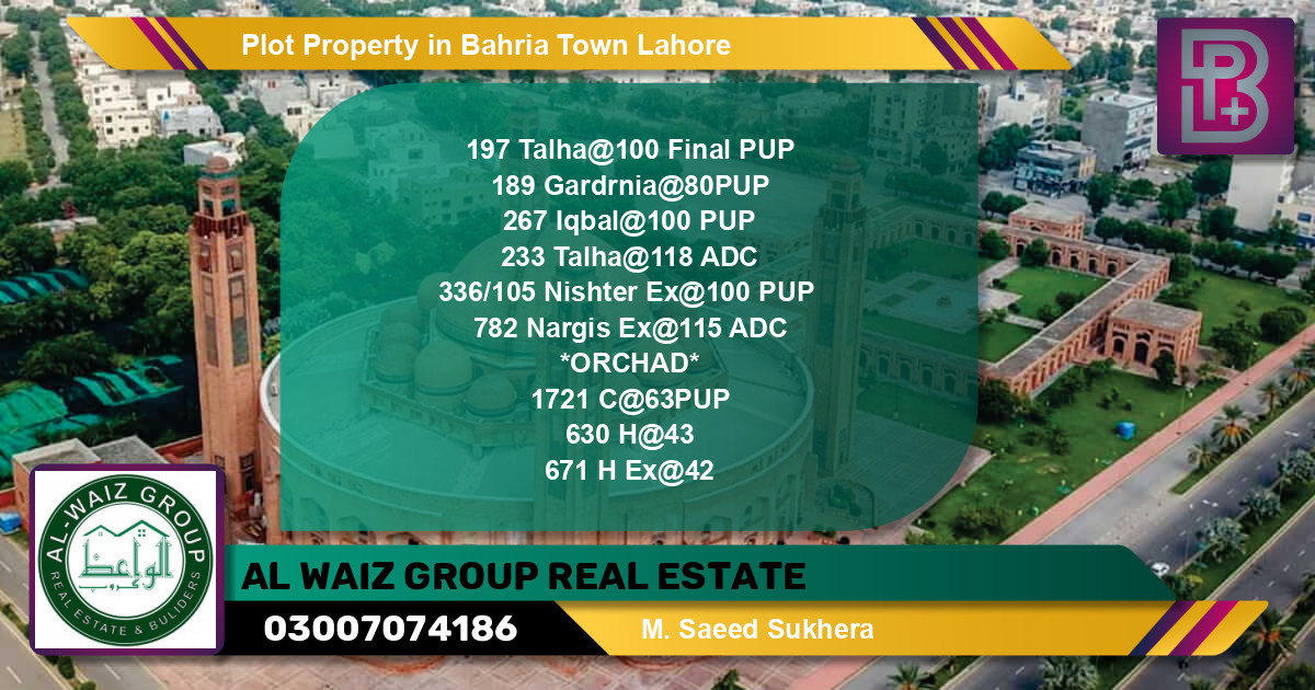 Residential Plot for Sale in Bahria Town, Lahore - (BP-61131)