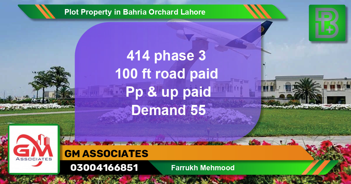 Residential Plot for Sale in Bahria Orchard, Lahore - (BP-61143)