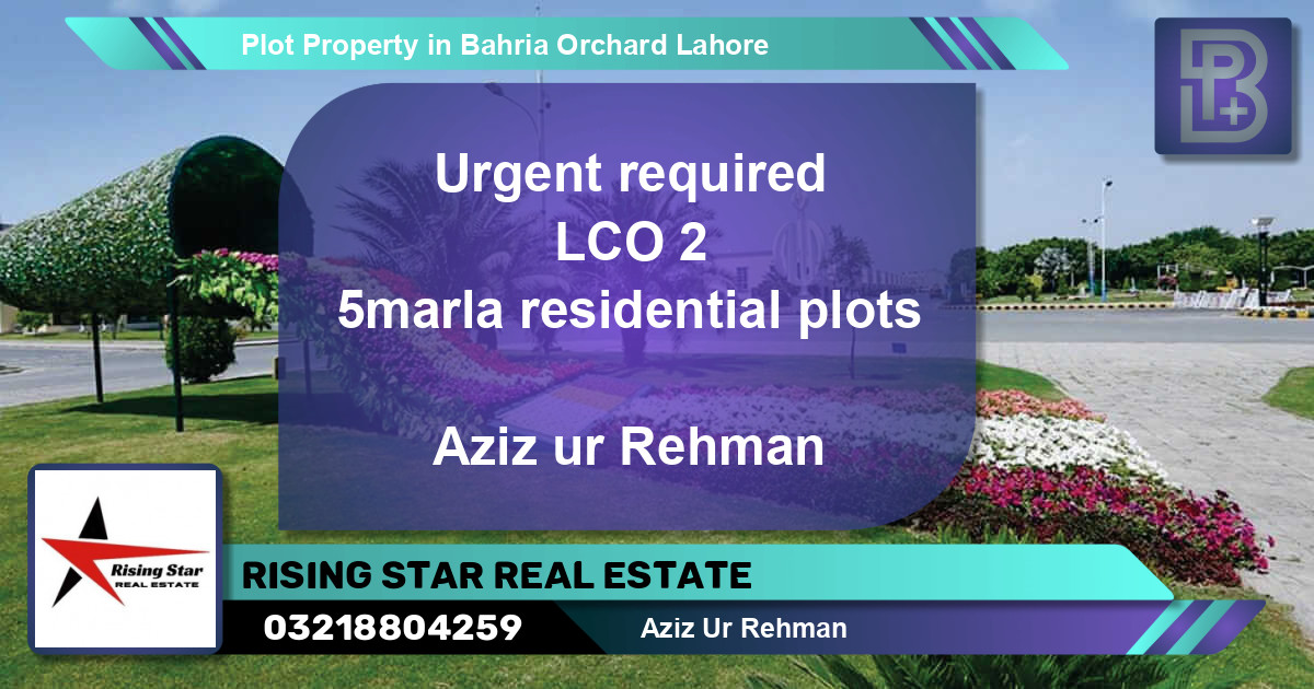 Residential Plot for Sale in Bahria Orchard, Lahore - (BP-61154)