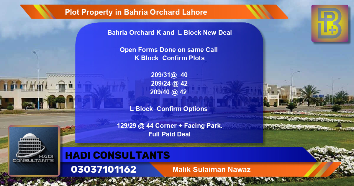 Residential Plot for Sale in Bahria Orchard, Lahore - (BP-61192)