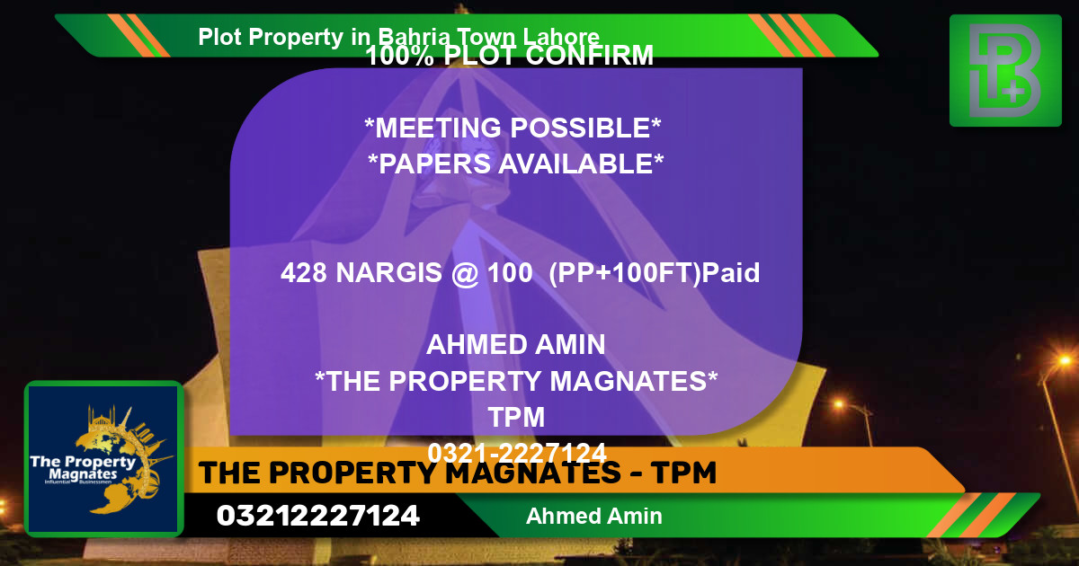 Residential Plot for Sale in Bahria Town, Lahore - (BP-61194)