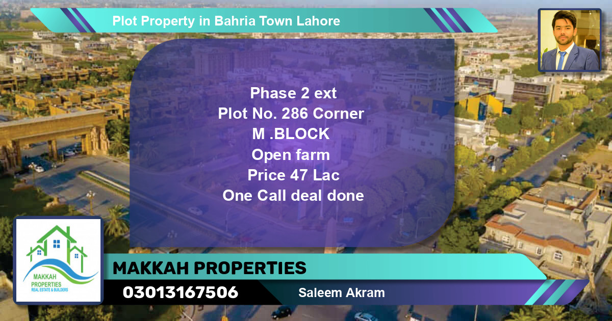 Residential Plot for Sale in Bahria Town, Lahore - (BP-61214)