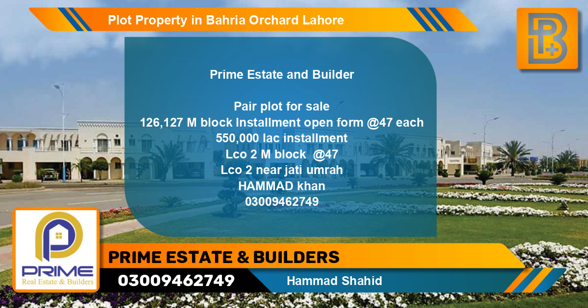 Residential Plot for Sale in Bahria Orchard, Lahore - (BP-61240)