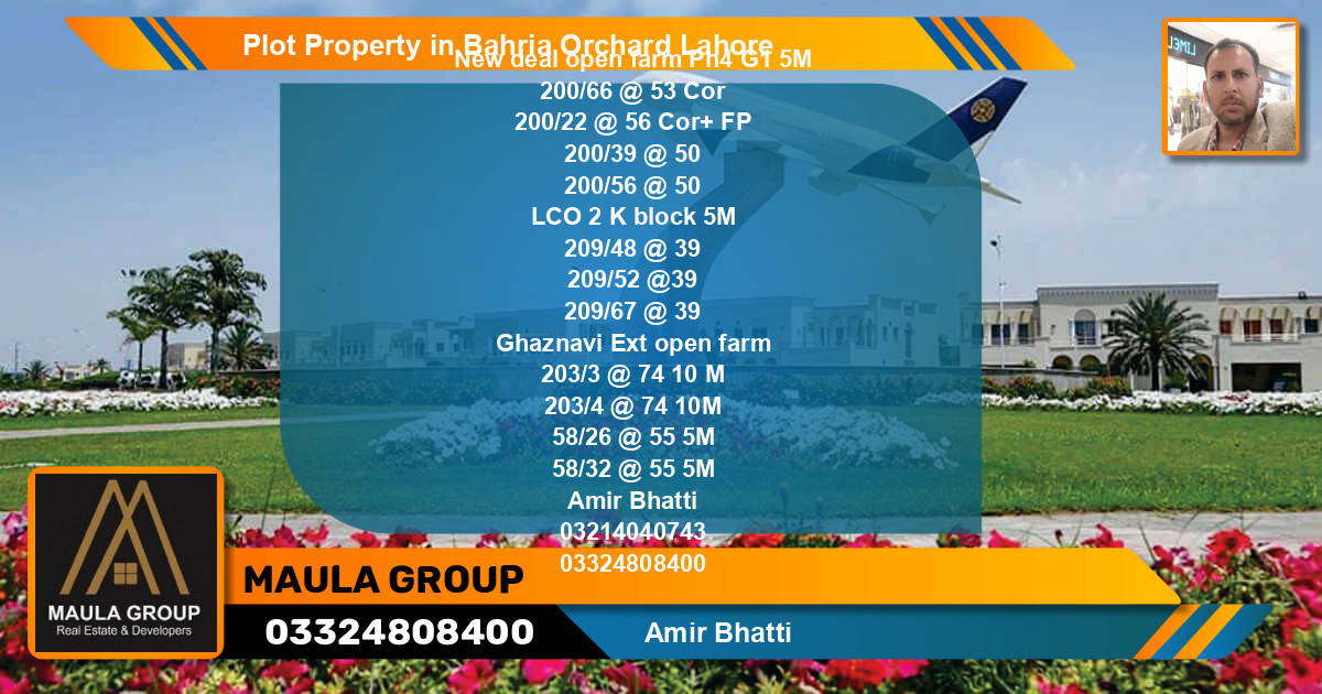 Residential Plot for Sale in Bahria Orchard, Lahore - (BP-61271)