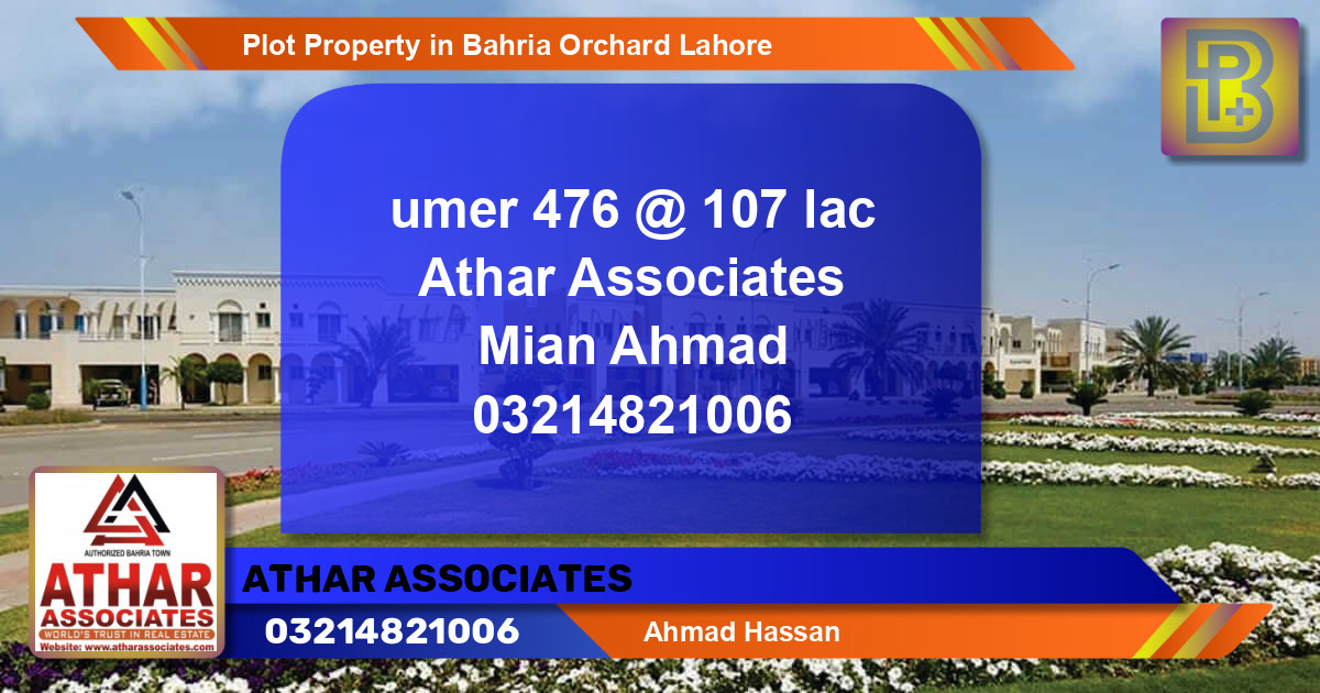 Residential Plot for Sale in Bahria Orchard, Lahore - (BP-61276)