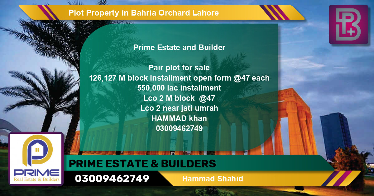 Residential Plot for Sale in Bahria Orchard, Lahore - (BP-61287)