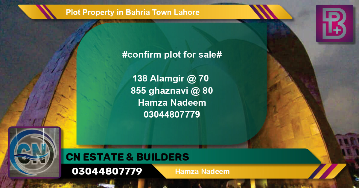 Residential Plot for Sale in Bahria Town, Lahore - (BP-61290)