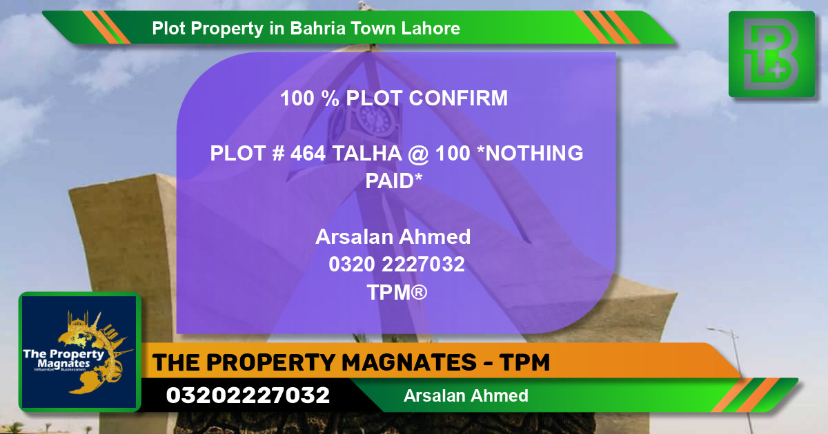 Residential Plot for Sale in Bahria Town, Lahore - (BP-61300)