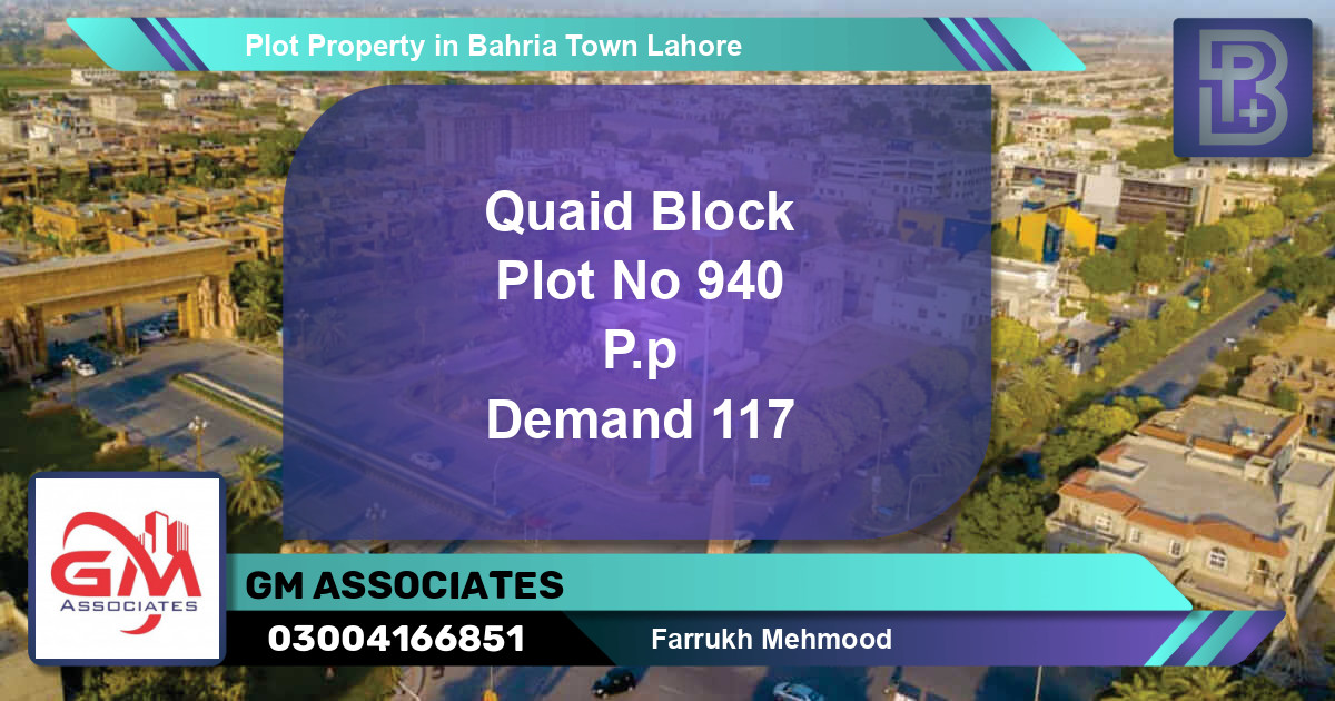 Residential Plot for Sale in Bahria Town, Lahore - (BP-61307)