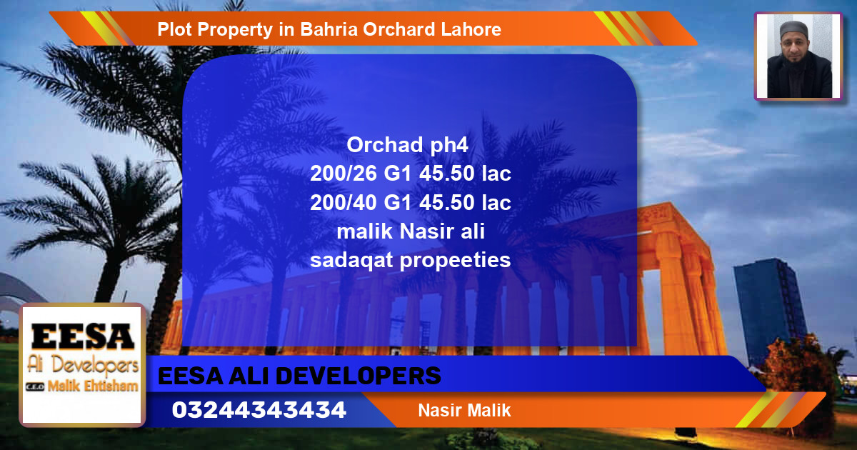 Residential Plot for Sale in Bahria Orchard, Lahore - (BP-61308)