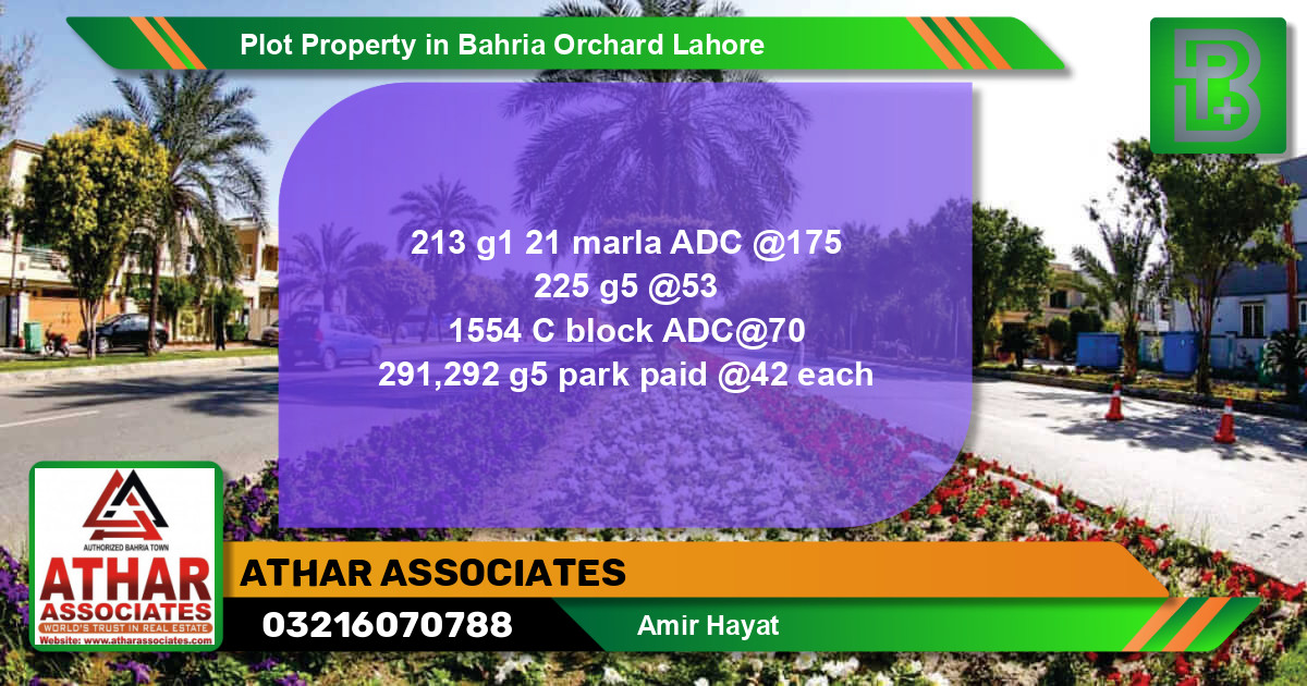Residential Plot for Sale in Bahria Orchard, Lahore - (BP-61334)