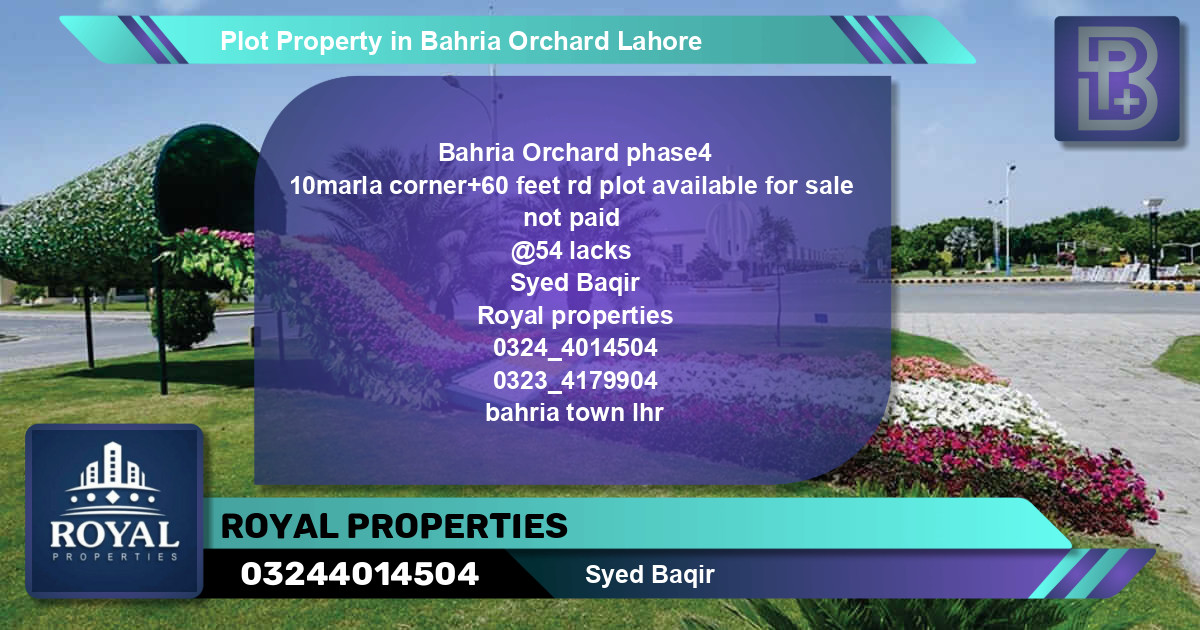 Residential Plot for Sale in Bahria Orchard, Lahore - (BP-61338)