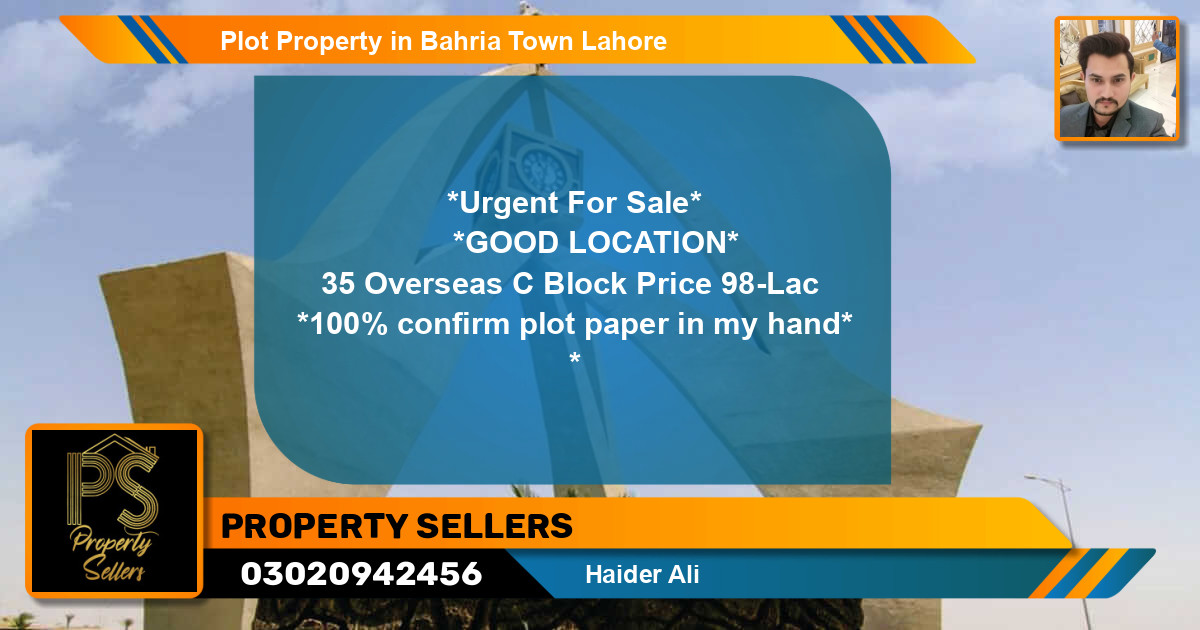 Residential Plot for Sale in Bahria Town, Lahore - (BP-61366)