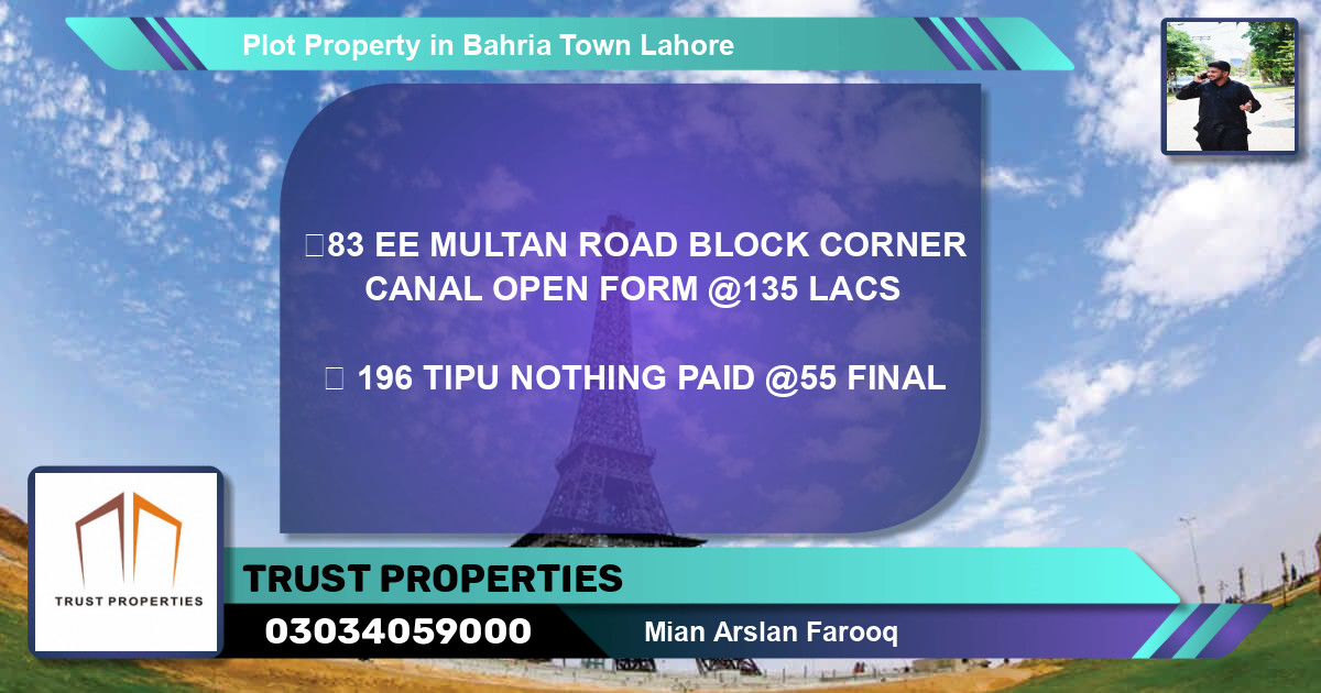 Residential Plot for Sale in Bahria Town, Lahore - (BP-61378)