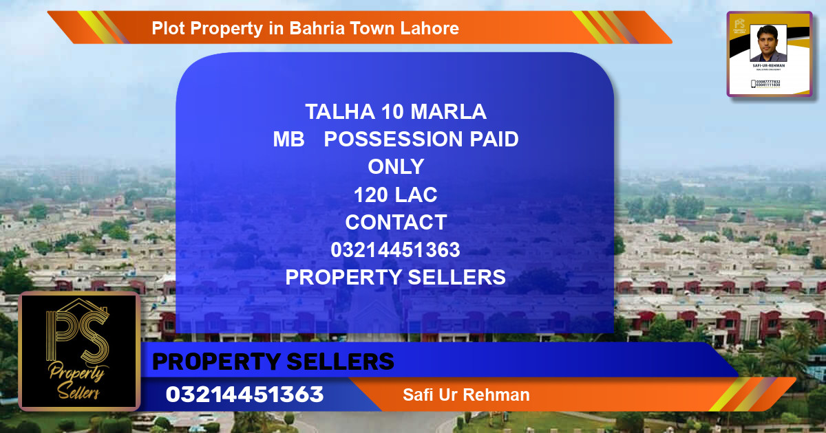 Residential Plot for Sale in Bahria Town, Lahore - (BP-61389)